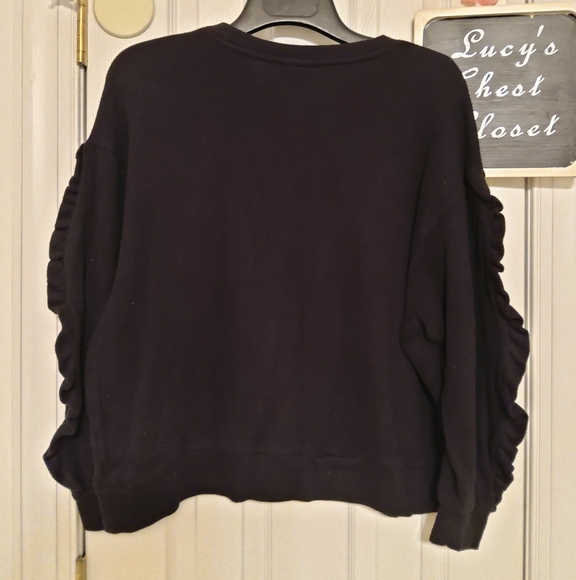 A New Day Black Ruffle Sleeve Sweatshirt - Picture 9 of 9